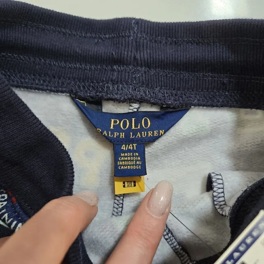 Ralph Lauren Polo Navy Logo Patchwork Joggers